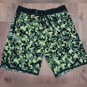 Vintage 90s Quiksilver Board Shorts Mens 34 Velvet Swim Trunks Surf Y2K